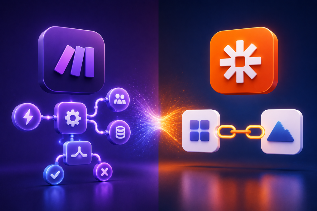 Comparativa Make vs Zapier para automatizar tareas sin código en pymes en 2026