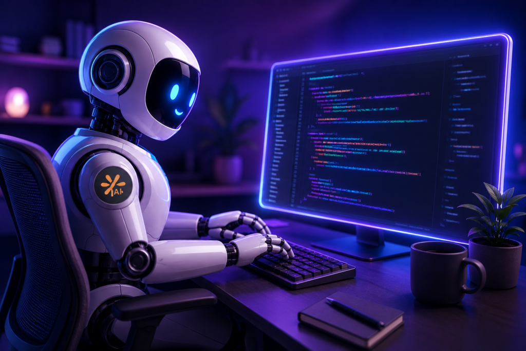 Claude Code para pymes escribiendo código automáticamente en un ordenador en 2026