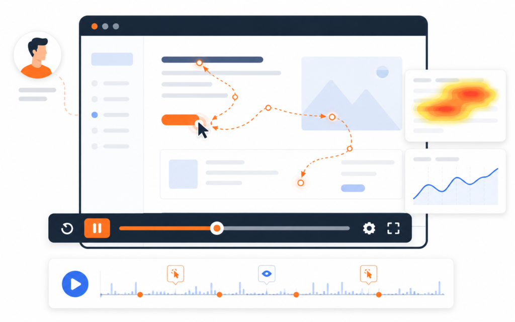 Grabacion sesion Hotjar como navegan visitantes web