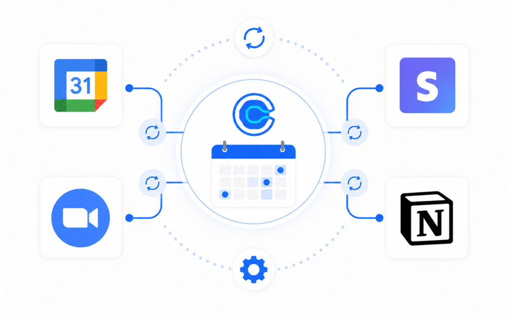 Calendly integraciones Google Calendar Zoom Stripe Notion